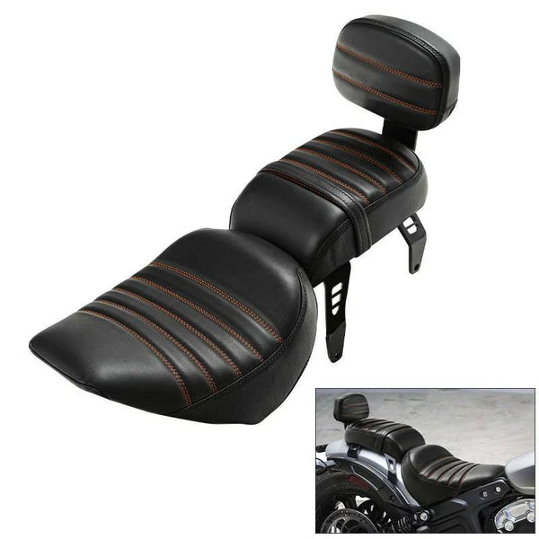 Driver & Passenger Seat Backrest Pad Fit For Indian Scout Bobber Sixty 2018-2023