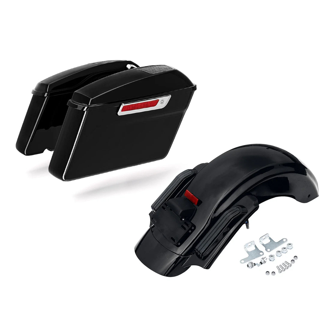 Hard Saddlebags 6x9" Speaker Lid Rear Fender Fit For Harley Touring 2014-2023