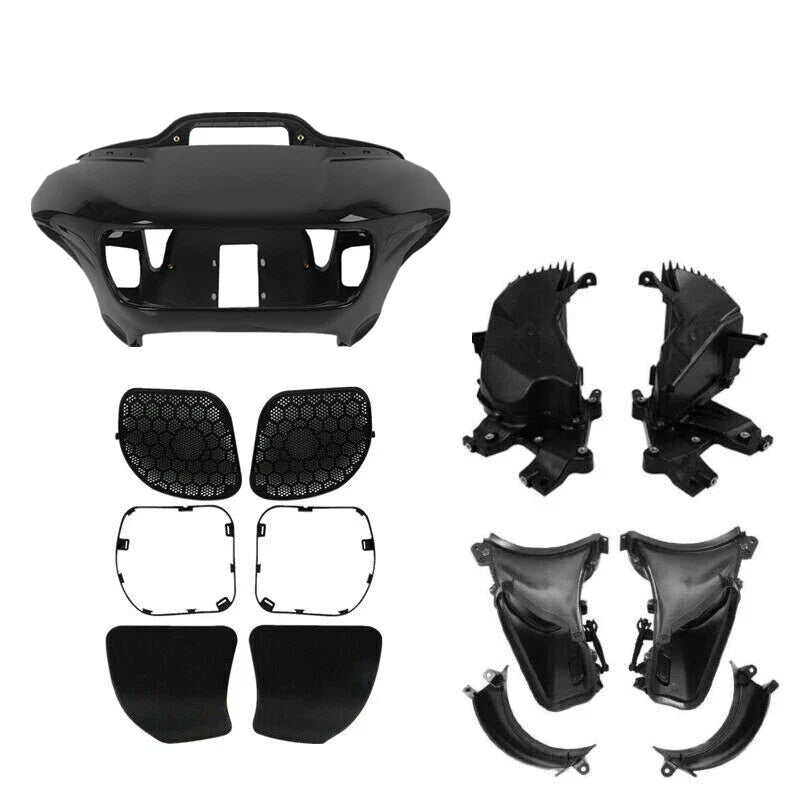 Black Front Fairings Glove Box Air Duct Fit For Harley Touring Road Glide 15-23