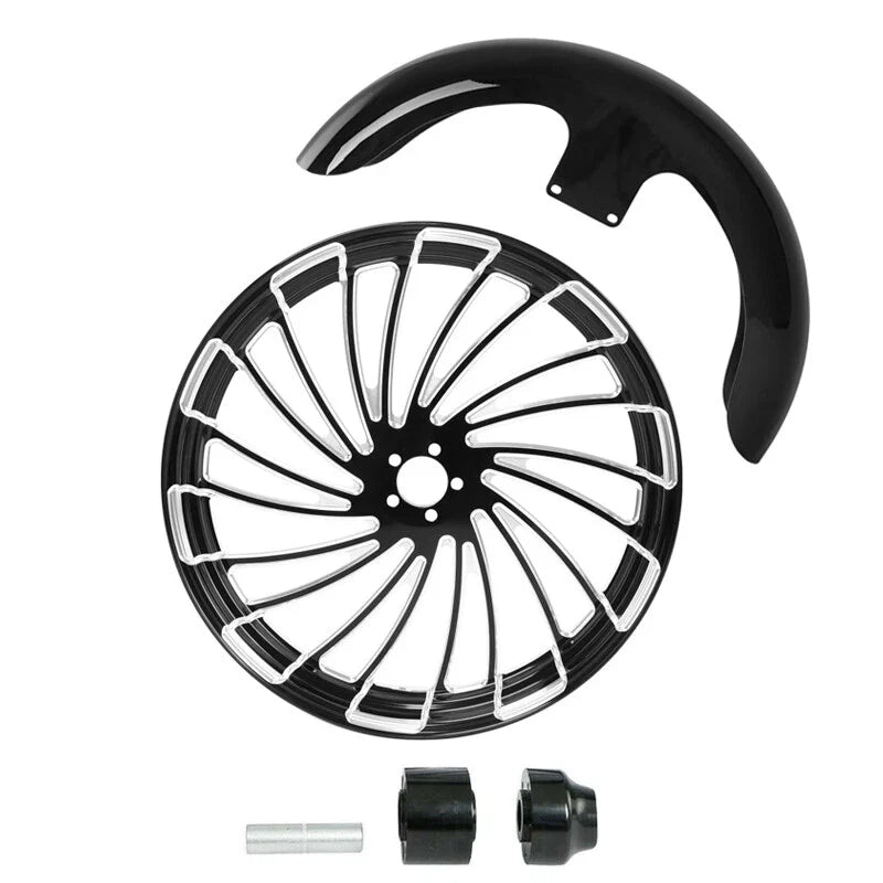21" Front Fender Wheel Rim & Single Disc Hub Fit For Harley Road King ABS 97-21