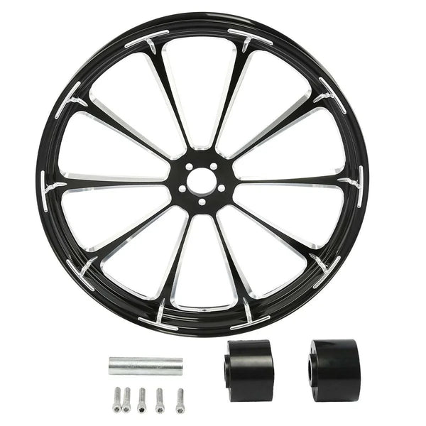 18" Front Wheel Rim & Dual Disc Hub Fit For Harley Touring 1997-2021 Black