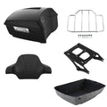 Matte Black King Trunk Backrest Rack Mount Fit For Harley Cvo Street Glide 14-26