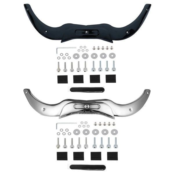 Chrome/Black Windshield Trim For Harley Touring Cvo Road Glide Custom 2004-2013