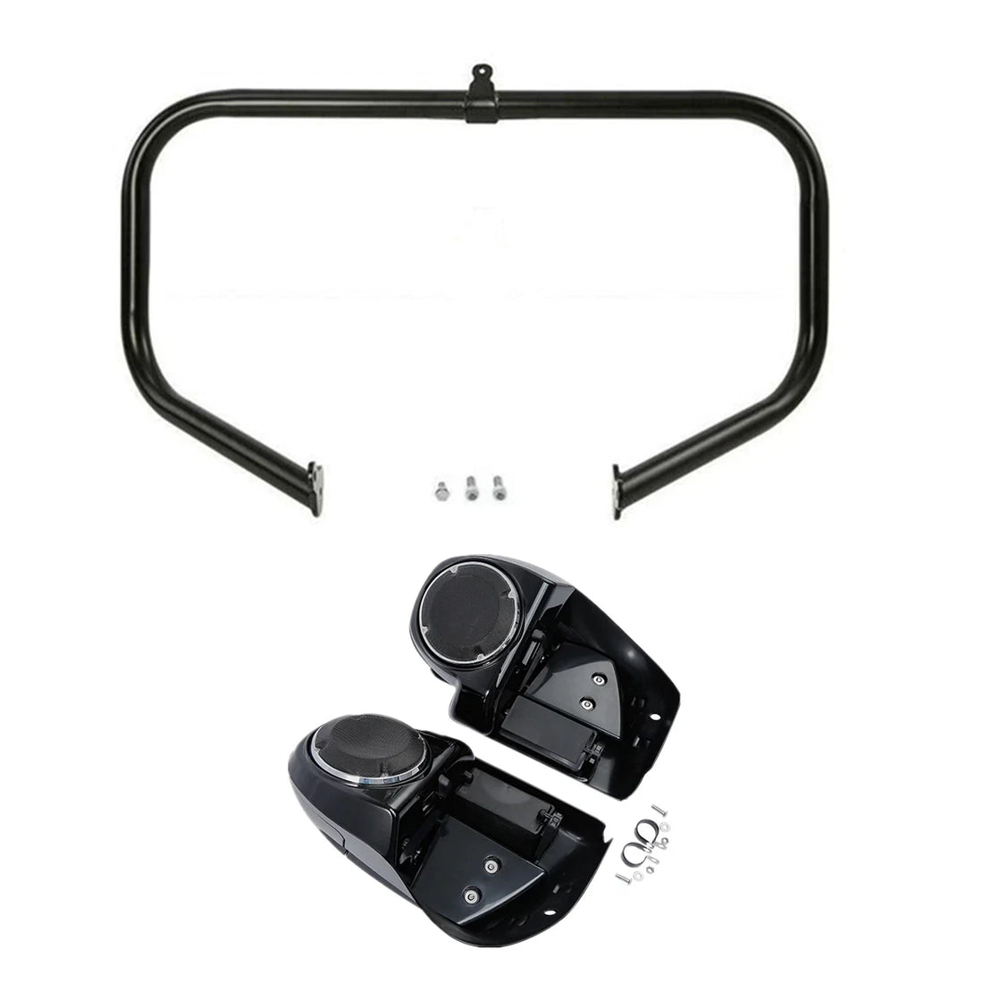 Engine Guard Bar Lower Vented Fairing Speaker Pod Fit For Harley Touring 14-23
