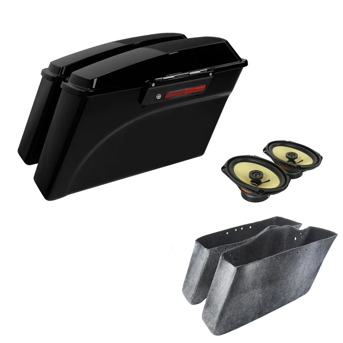 Hard Saddlebags & 6x9" Speakers Fit For Harley Touring Street Road Glide 1994-13
