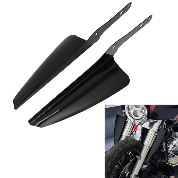 Black Front Fork Mount Wind Deflector Windshield Fit For Harley Touring 1995-23