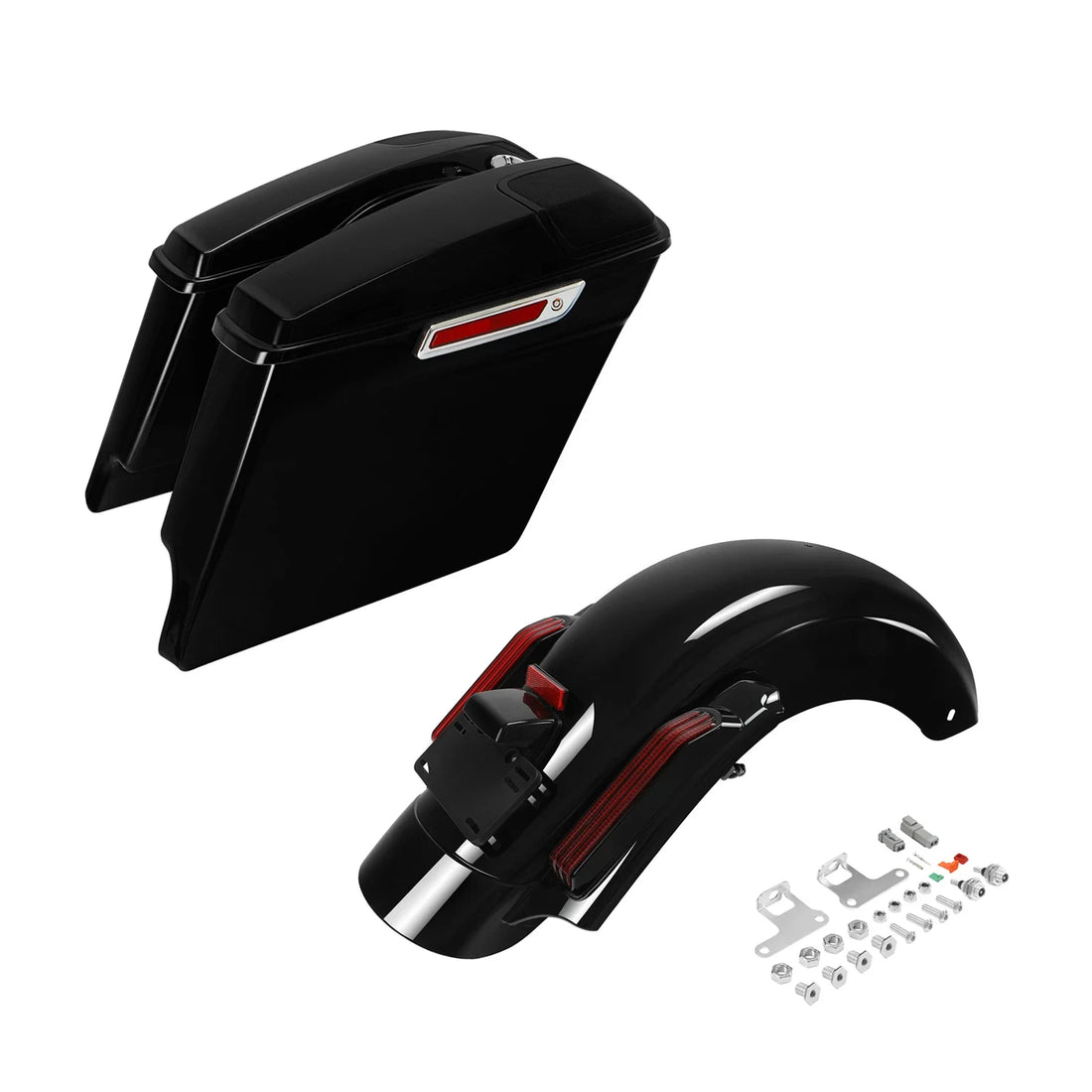 Stretched Saddlebags 5x7" Speaker Grill Rear Fender Fit For Harley Touring 14-23