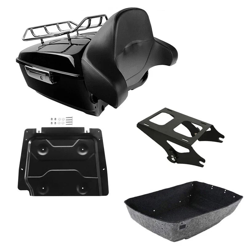 King Trunk Backrest Rack Mount Plate Fit For Harley Touring Street Glide 2014-26