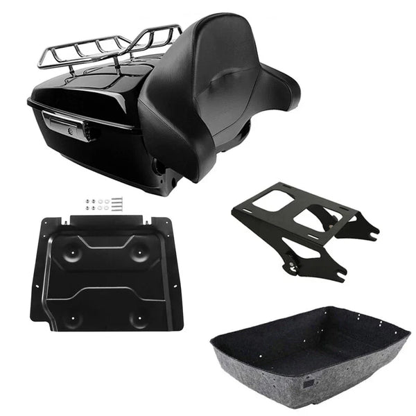 King Trunk Backrest Rack Mount Plate Fit For Harley Touring Street Glide 2014-26