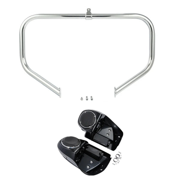 Lower Vented Fairing Speaker Pod & Crash Bar Fit For Harley Road Glide 2014-2023