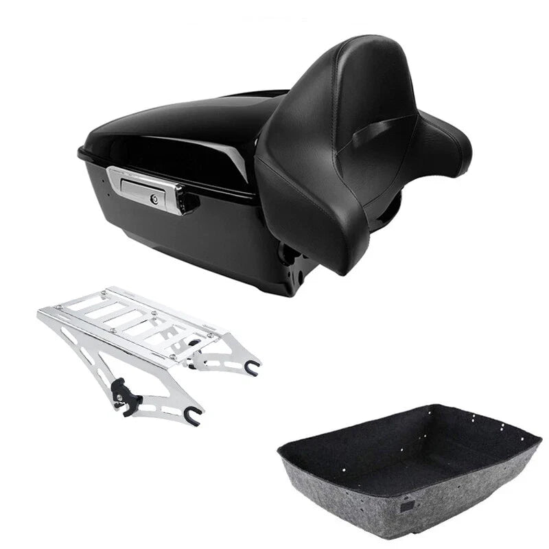 King Trunk Backrest Mount Rack Fits For Harley Touring Road Street Glide 2014-26