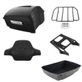 Matte Black King Trunk Backrest Two-Up Mount Rack Fit For Harley Touring 2014-26