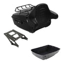 Black King Trunk Backrest Mount Rack Fit For Harley Road Street Glide 2014-2026
