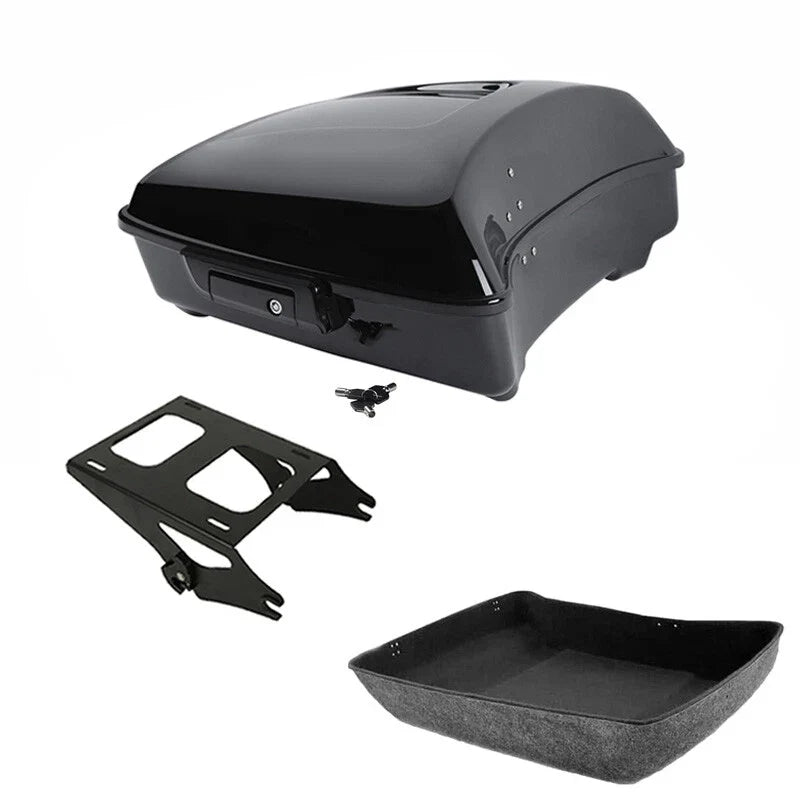 Black Chopped Trunk Mount Rack Fit For Harley Touring Road Street Glide 14-2026
