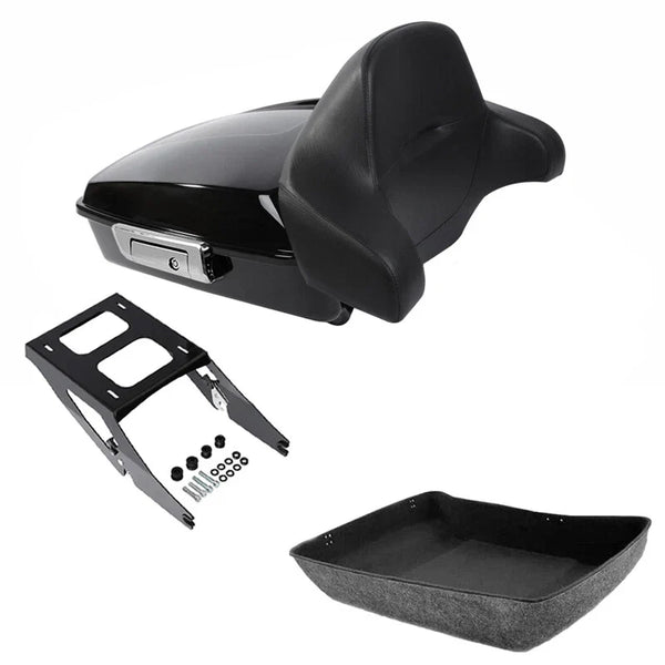 Black Chopped Trunk Backrest Mount Rack Fit For Harley Sport Glide 2018-2021 19