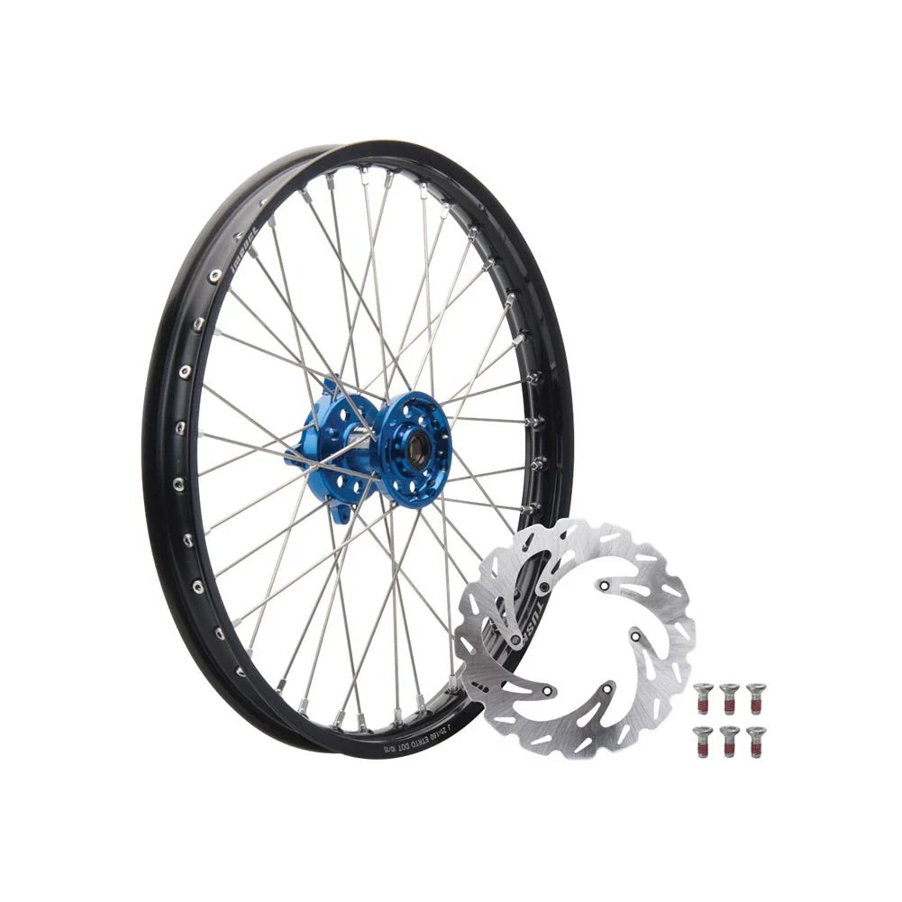 Tusk 19335900244e57-b42623 Impact Cmplt Front WheelPK 21 x 1.60 Blk Rim/Silver