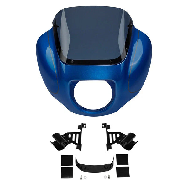 Fairing Windshield W/ Bracket Fit For Harley Street Bob 2018-2024 Electric Blue