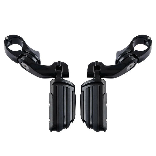 32mm 1 1/4'' Adjustable Highway Foot pegs Short Angled For Harley Touring Black