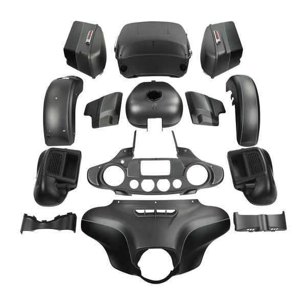 Fairings Body Kit Fit For Harley Electra Glide 14-24 Charcoal Denim/Black Denim
