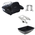 King Trunk Backrest Pad Rack Mount Docking Fit For Harley Touring Models 2014-26