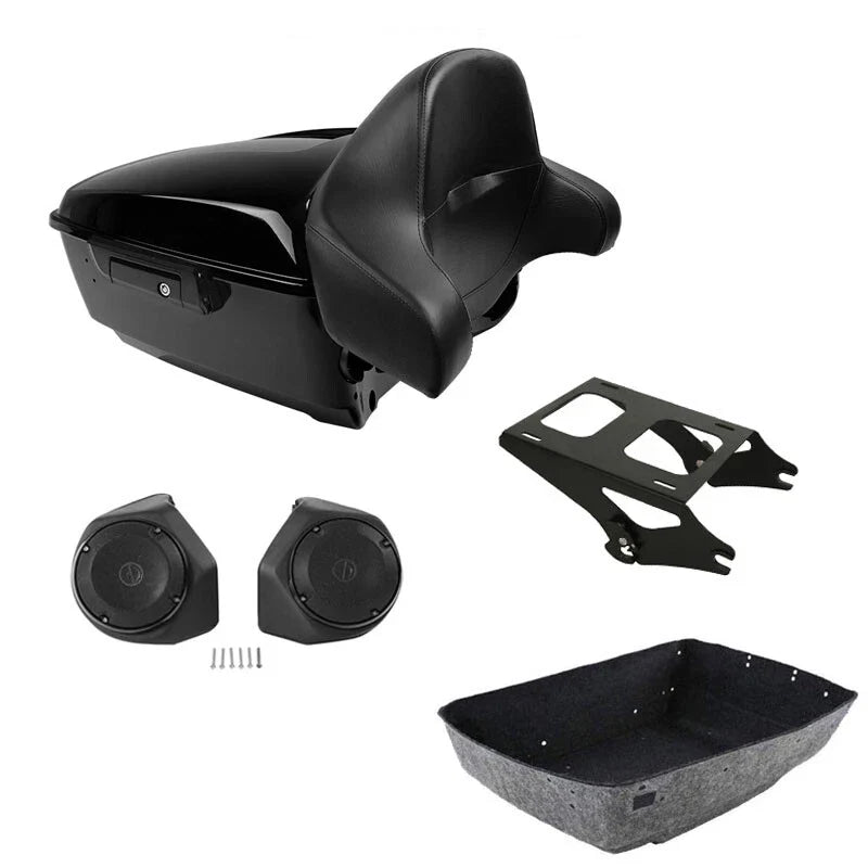 King Trunk Mount Rack Speaker Pad Fit For Harley Electra Street Glide 2014-2026