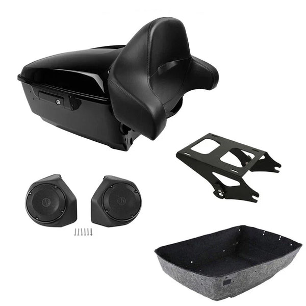 King Trunk Mount Rack Speaker Pad Fit For Harley Electra Street Glide 2014-2026