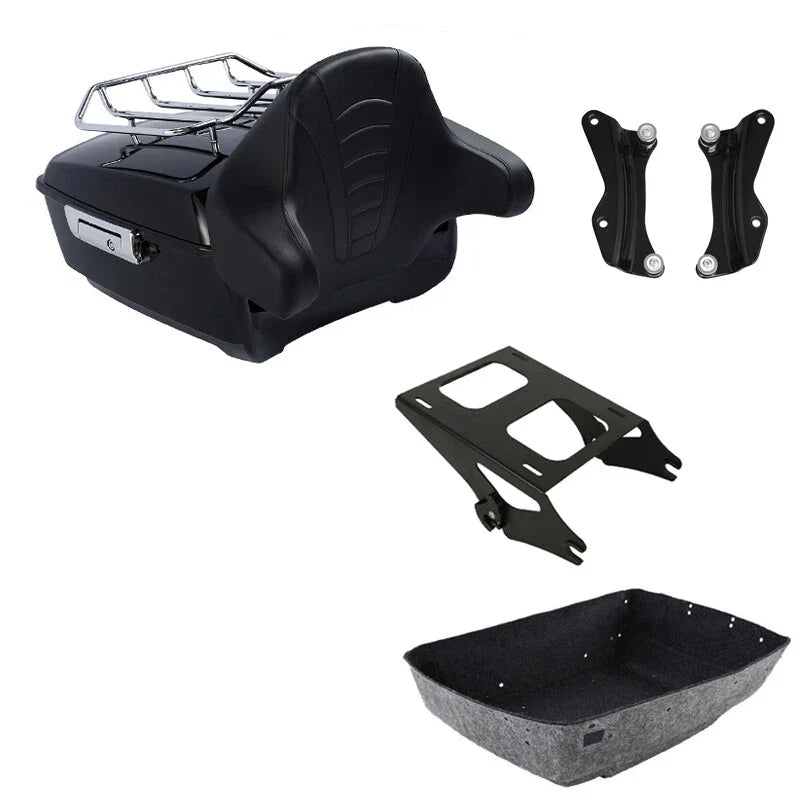King Trunk Backrest Rack Mount Docking Kit Fits For Harley Cvo Road Glide 14-26
