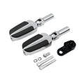 Chrome Rubber Passenger Footpegs Fit For Harley Softail Slim Fls 2012-2017
