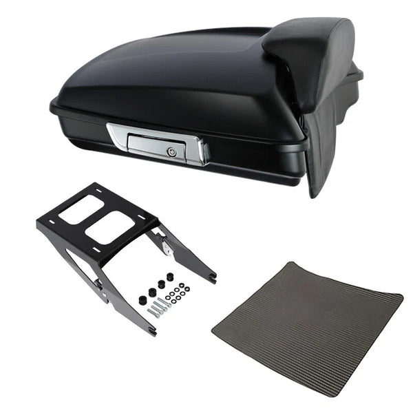 Matte Black Razor Trunk Backrest Pad Mount Fit For Harley Sport Glide 18-21