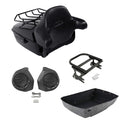 Black King Trunk Backrest Rack Speakers Mount Fit For Harley Electra Glide 97-08