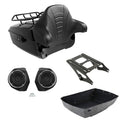 Black King Trunk Rack Backrest Speakers Mount Fit For Harley Touring 14-Up