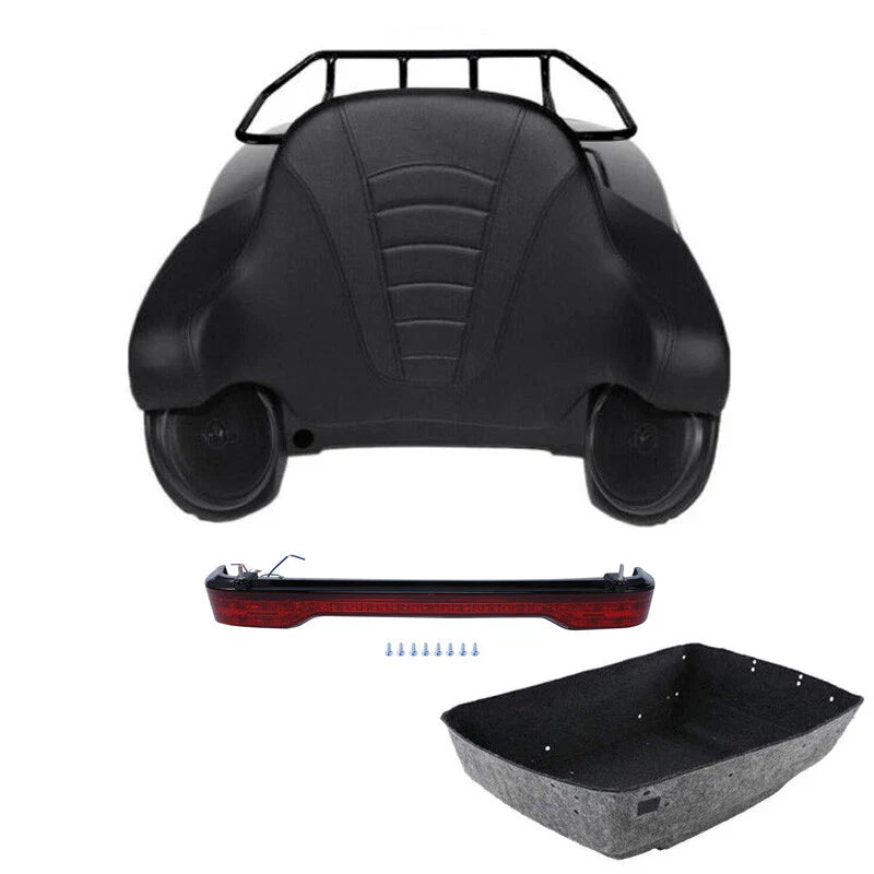 King Trunk Rack Pad Speakers LED Tail Light Fit For Harley Touring Fltrx 2014-26