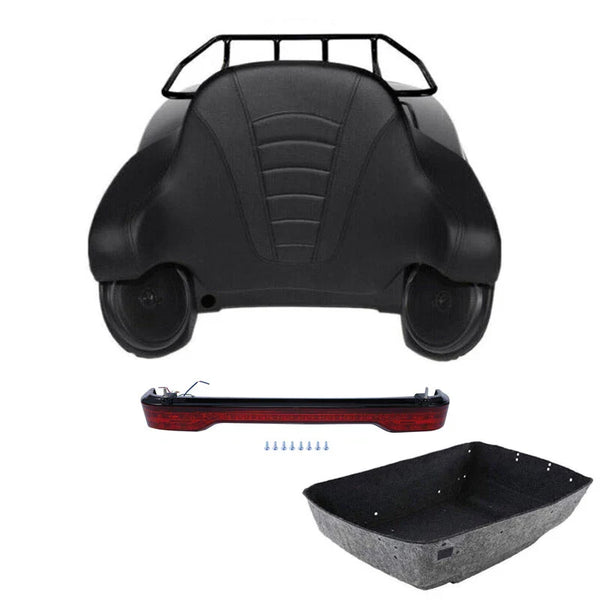 King Trunk Rack Pad Speakers LED Tail Light Fit For Harley Touring Fltrx 2014-26