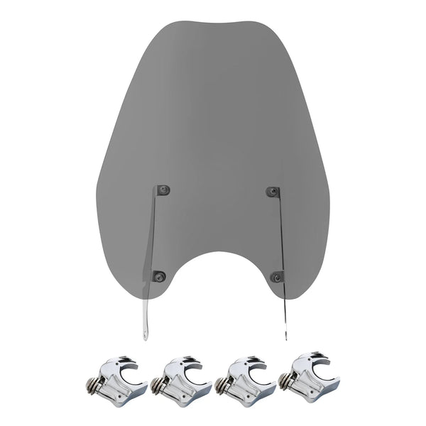 Smoke Windshield & 39mm Clamps Fit For Harley Sportster XL 883 XL1200 1988-2022