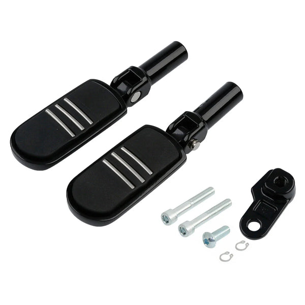 Black Footrests Mount Brackets Fit For Harley Softail Slim 12-17 Rear Passenger