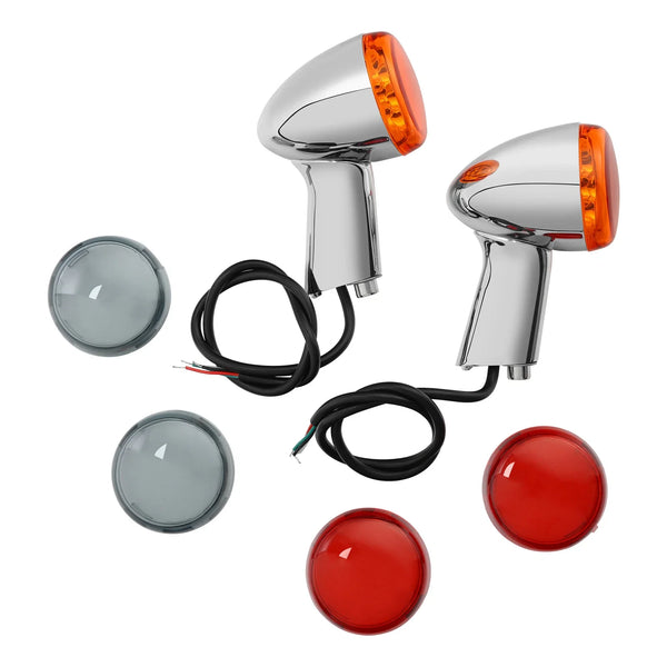 Rear Turn Signals Light Chrome Bracket Fit For Harley Sportster 883 1200 1992-Up