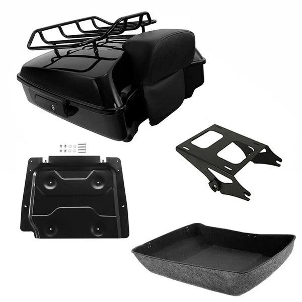 Chopped Trunk Backrest Mount Rack Plate Fit For Harley Touring Road Glide 14-26