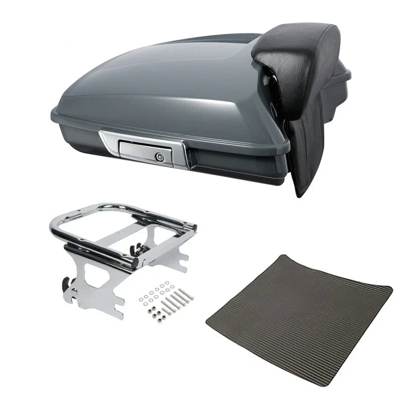 Razor Trunk Backrest Mount Rack Fit For Harley Touring 97-2008 Gunship Gray