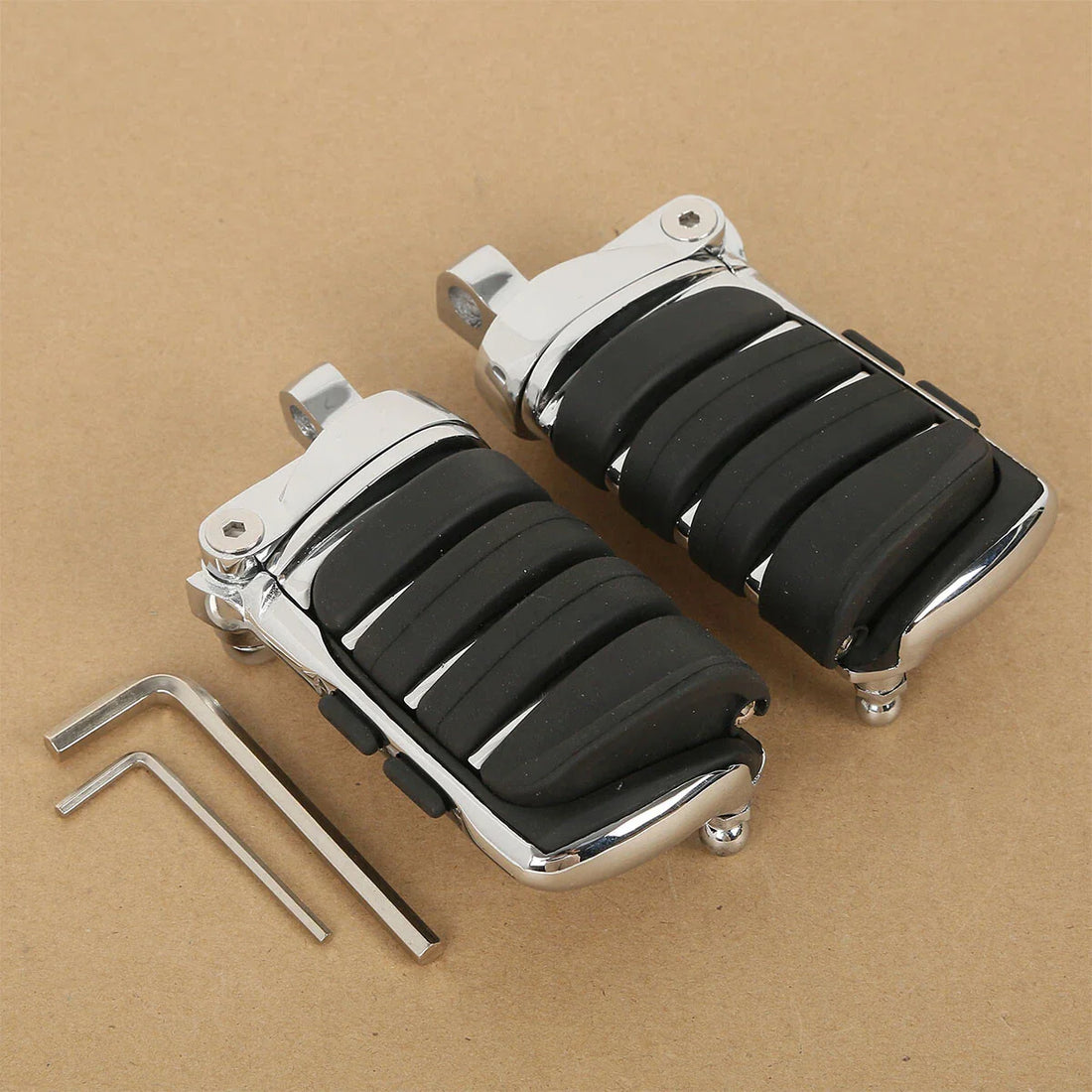 Pair Chrome Switchblade Male Mount Foot Pegs Rest Fit For Harley Touring Softail