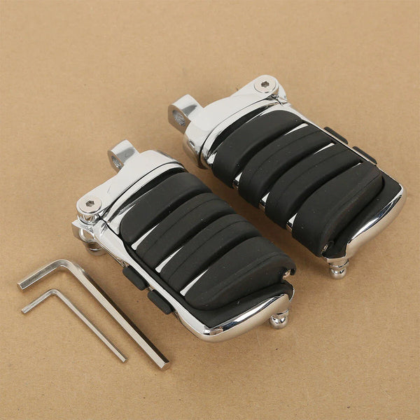 Pair Chrome Switchblade Male Mount Foot Pegs Rest Fit For Harley Touring Softail