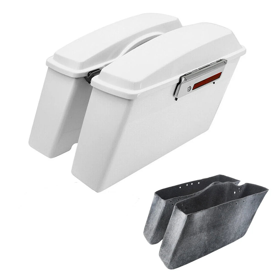 White Hard Saddlebags Fit For Harley Electra Street Road King Glide 1994-2013 12