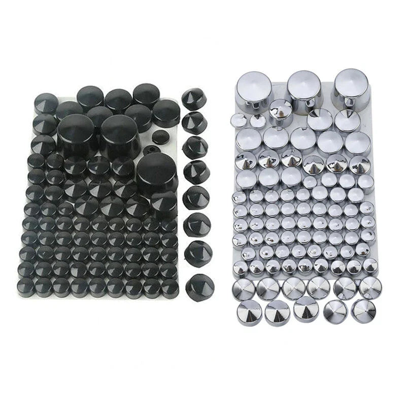 87PCS Bolt Topper Caps Cover Fit For Harley Softail Twin Cam 84-06 Chrome/Black