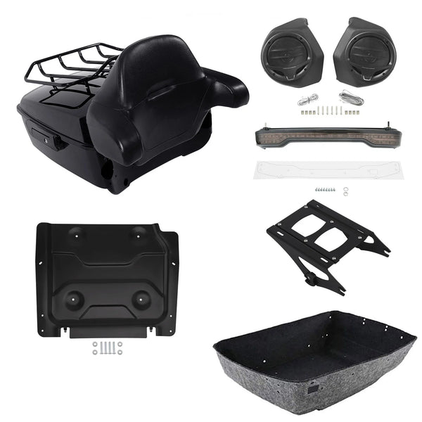King Trunk Pad Mount Rack Lamp Speakers Plate Fit For Harley Touring 2014-2026