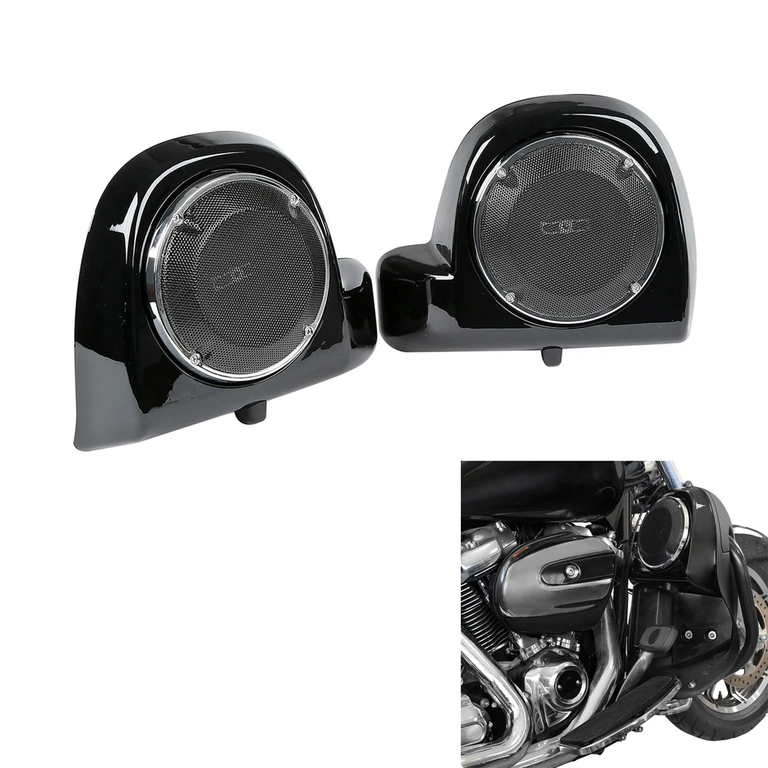 6.5" Speaker Pod Box Grills Lower Vented Fairing Fit For Harley Touring 14-2023