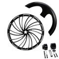 30" Front Wheel Rim Hub Single Disc Fender Fit For Harley Road King Glide 08-Up