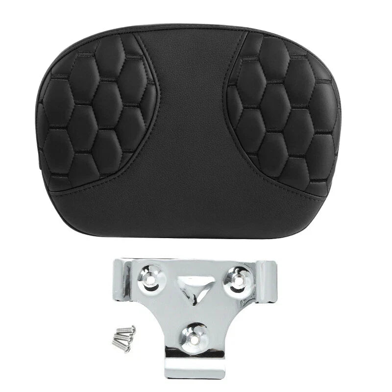Black Passenger Sissy Bar Backrest Pad Fit For Harley Electra Street Road Glide