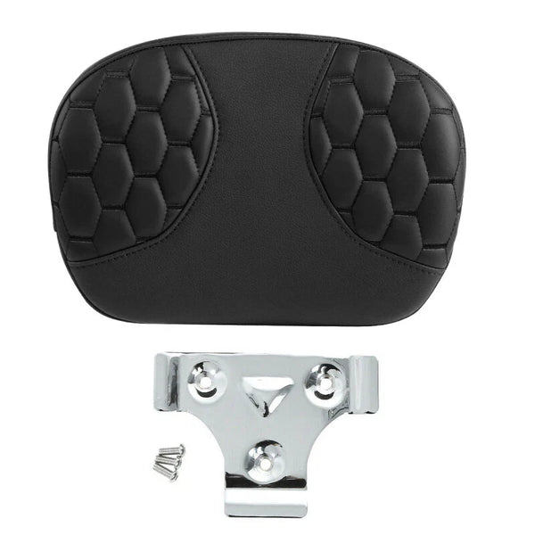 Black Passenger Sissy Bar Backrest Pad Fit For Harley Electra Street Road Glide