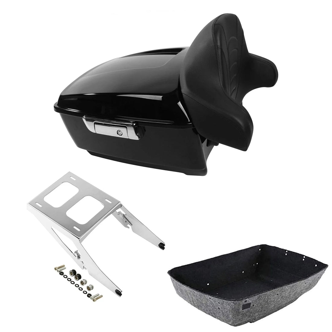 King Trunk Luggage Backrest Two-Up Mount Rack Fit For Harley Sport Glide 2018-21