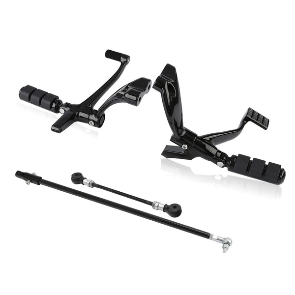 Black Forward Controls Kit Pegs Levers Linkages Fit For Harley Sportster 2014-22