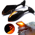 Motorcycle Racing Rearview Mirrors Integrated Turn Signals LED Indicator Smoke